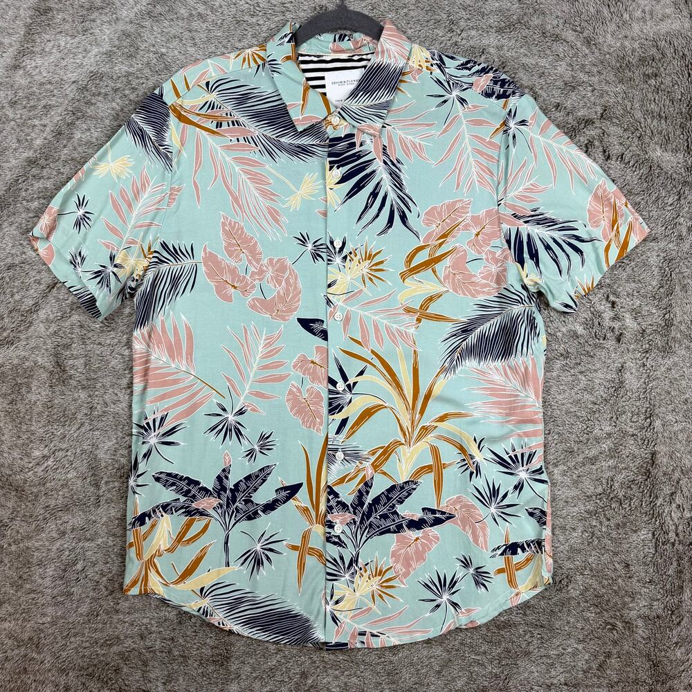Denim & Flower Ricky Singh Tropical Hawaiian Shirt Men's Medium